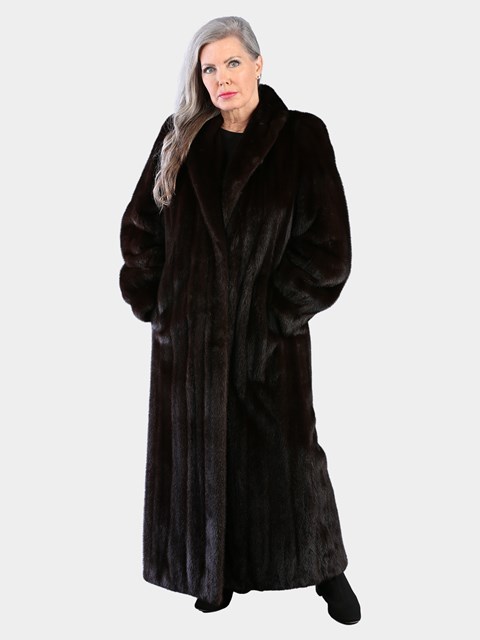 Woman's Natural Mahogany Female Mink Fur Coat