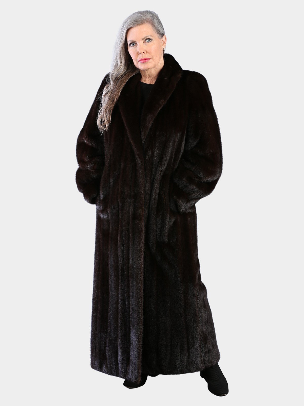 Woman's Natural Mahogany Female Mink Fur Coat