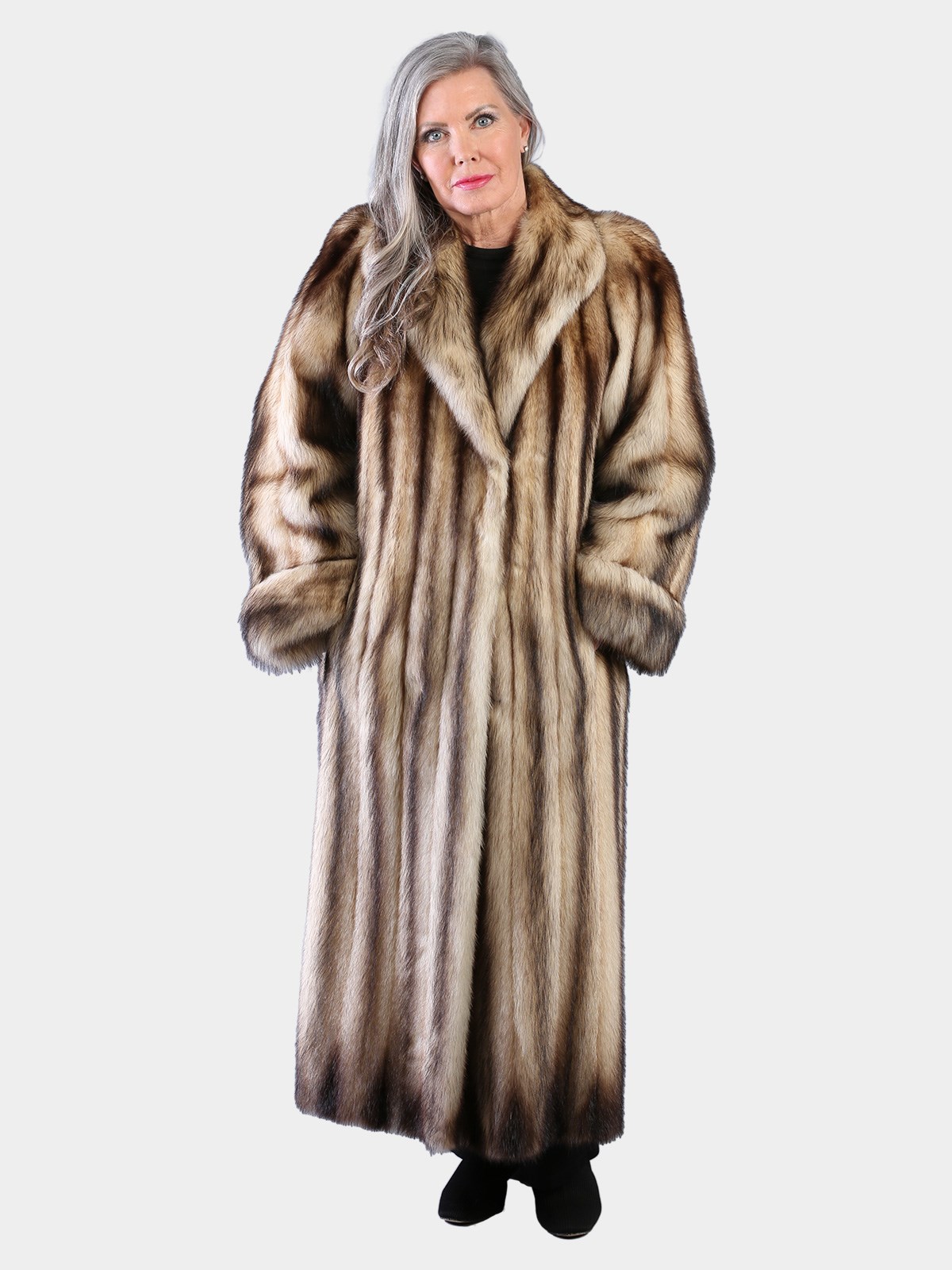 Woman's Natural Fitch Fur Coat