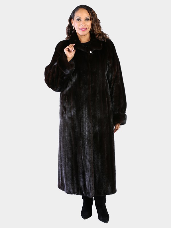 Woman's Natural Deep Mahogany Mink Fur Coat