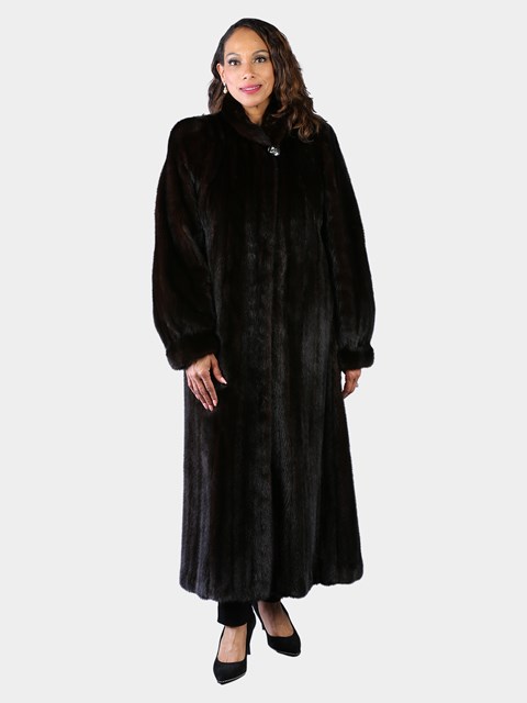 Woman's Natural Deepest Mahogany Female Mink Fur Coat