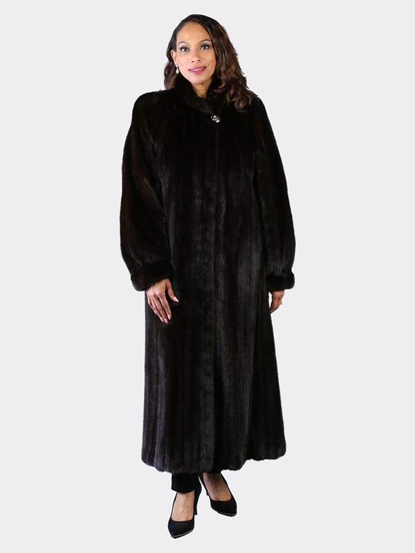 Woman's Natural Deepest Mahogany Female Mink Fur Coat