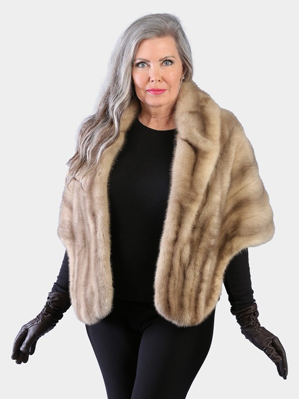 Woman's Vintage Natural Breath of Spring Female Mink Fur Stole