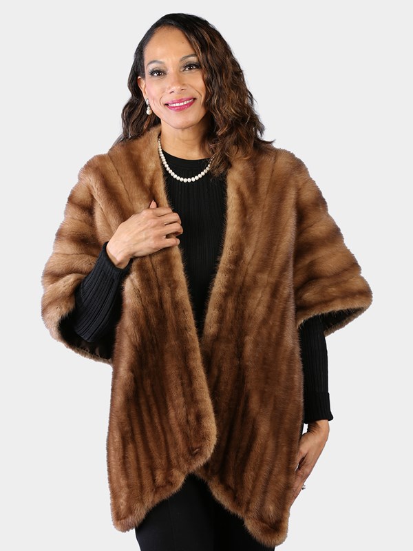 Woman's Plus Size Natural Lunaraine Vintage Mink Fur Stole