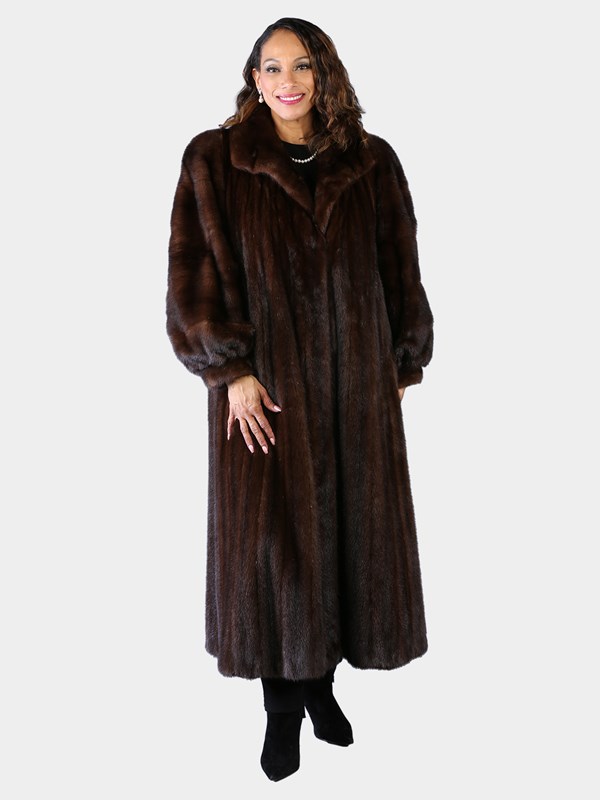 Woman's Natural Mahogany Female Mink Fur Coat by Scaasi