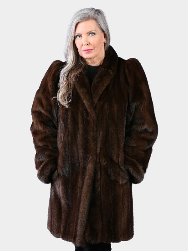 Woman's Natural Mahogany Mink Fur Stroller