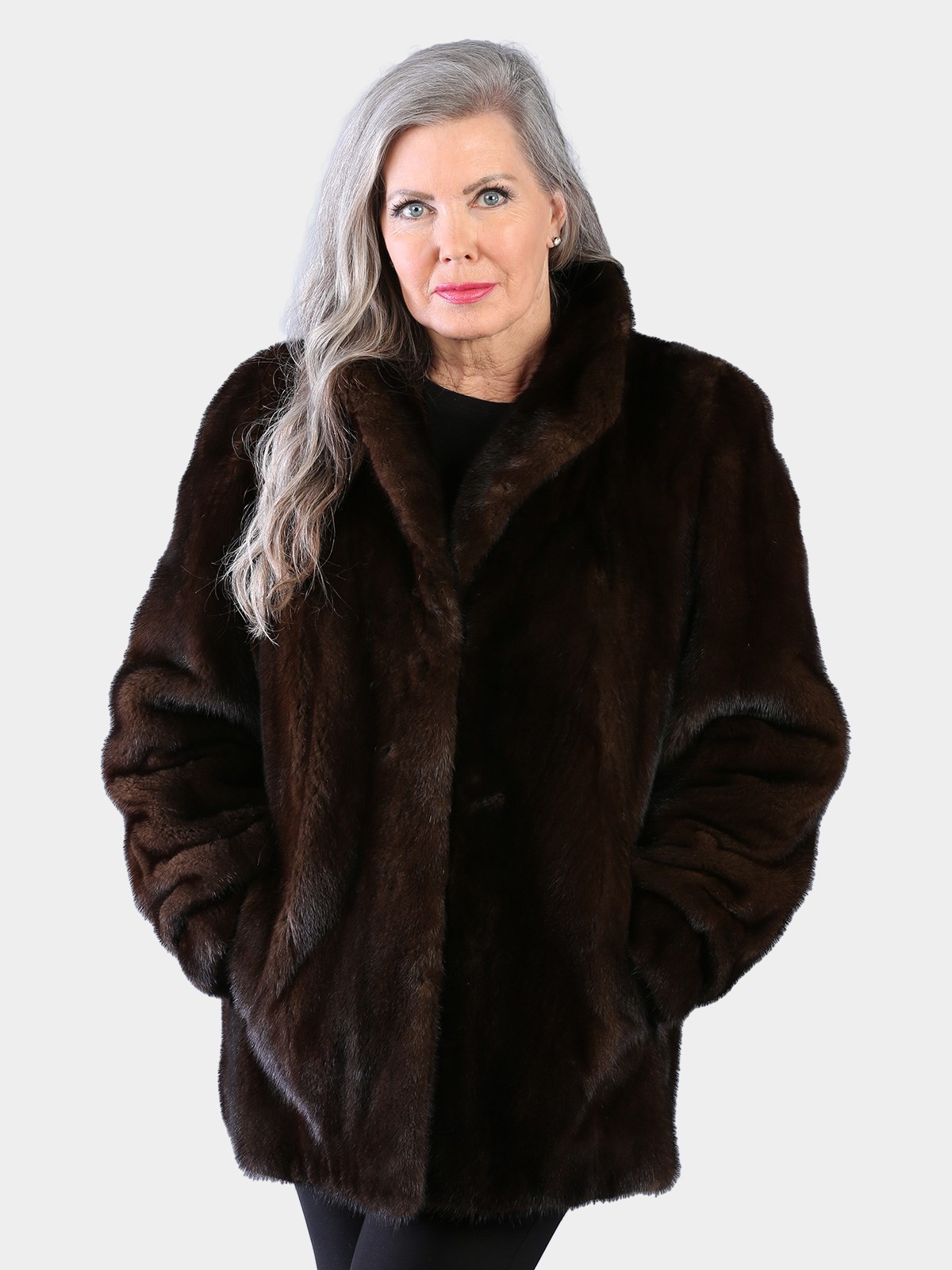 Woman's Natural Mahogany Mink Fur Jacket