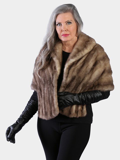 Woman's Natural Vintage Breath of Spring Female Mink Fur Stole