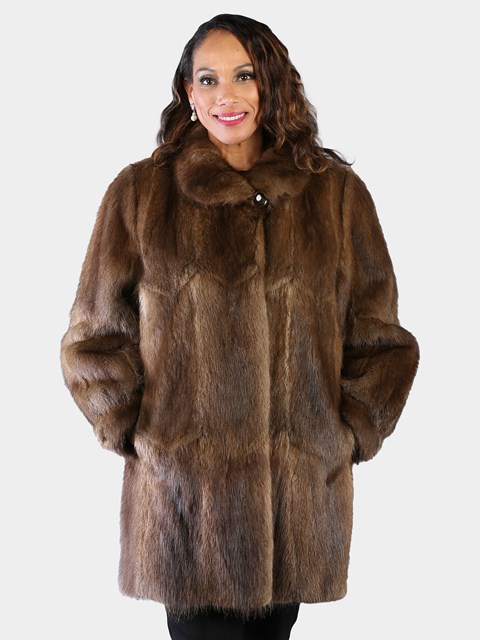 Woman's Natural Muskrat Fur Coat