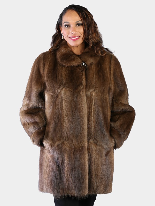 Woman's Natural Muskrat Fur Coat