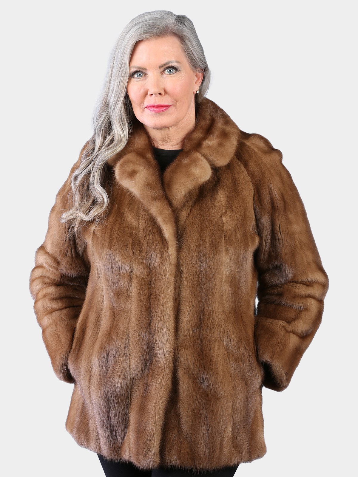 Woman's Natural Lunaraine Female Mink Fur Jacket