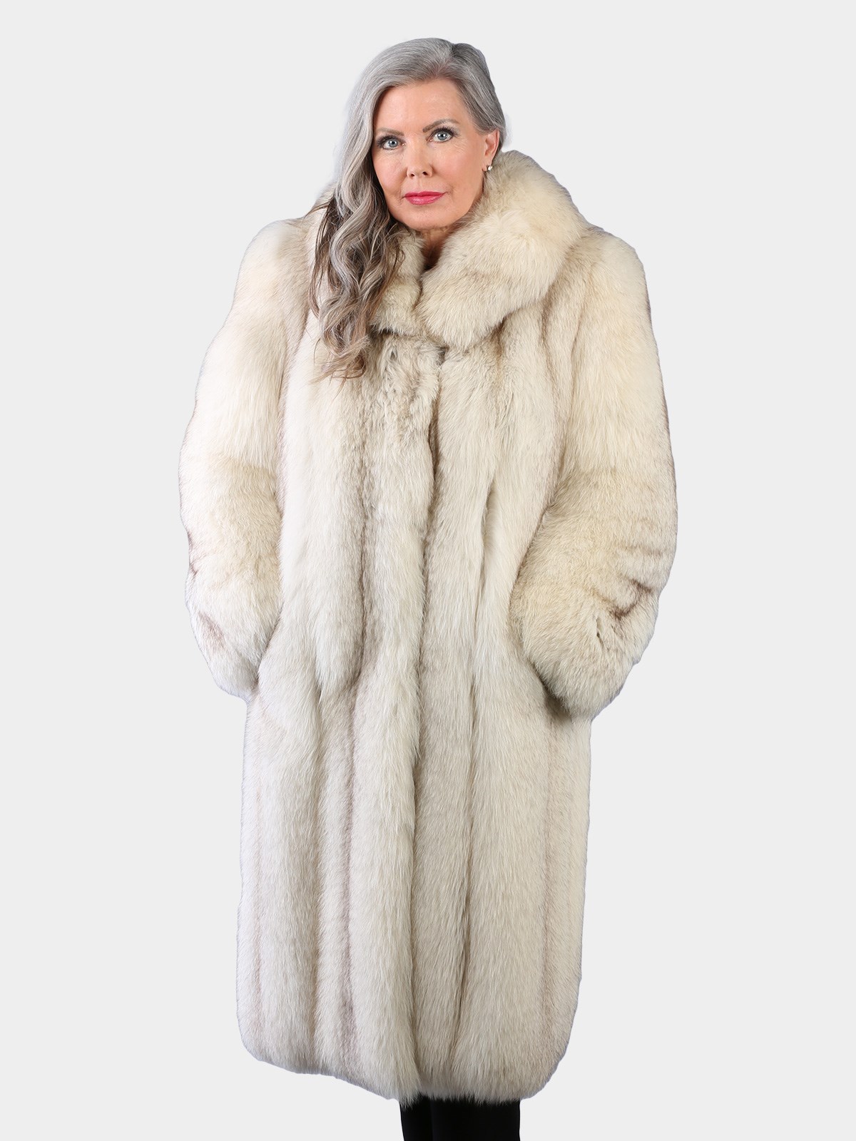 Woman's Natural Blue Fox Fur Coat