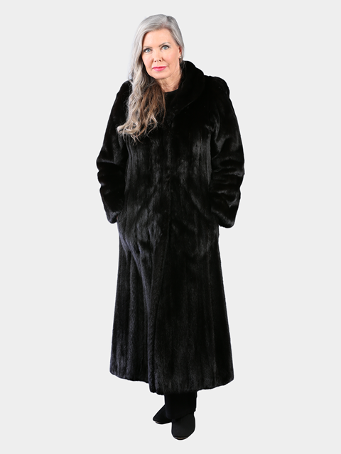 Woman's Natural Ranch Female Mink Fur Coat by Louis Feraud Petite