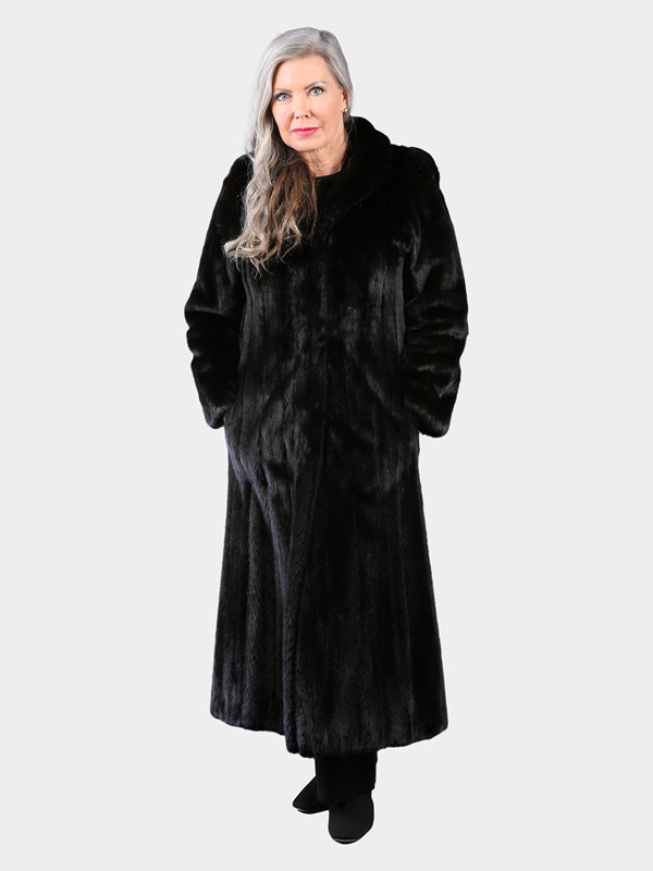 Woman's Natural Ranch Female Mink Fur Coat by Louis Feraud Petite