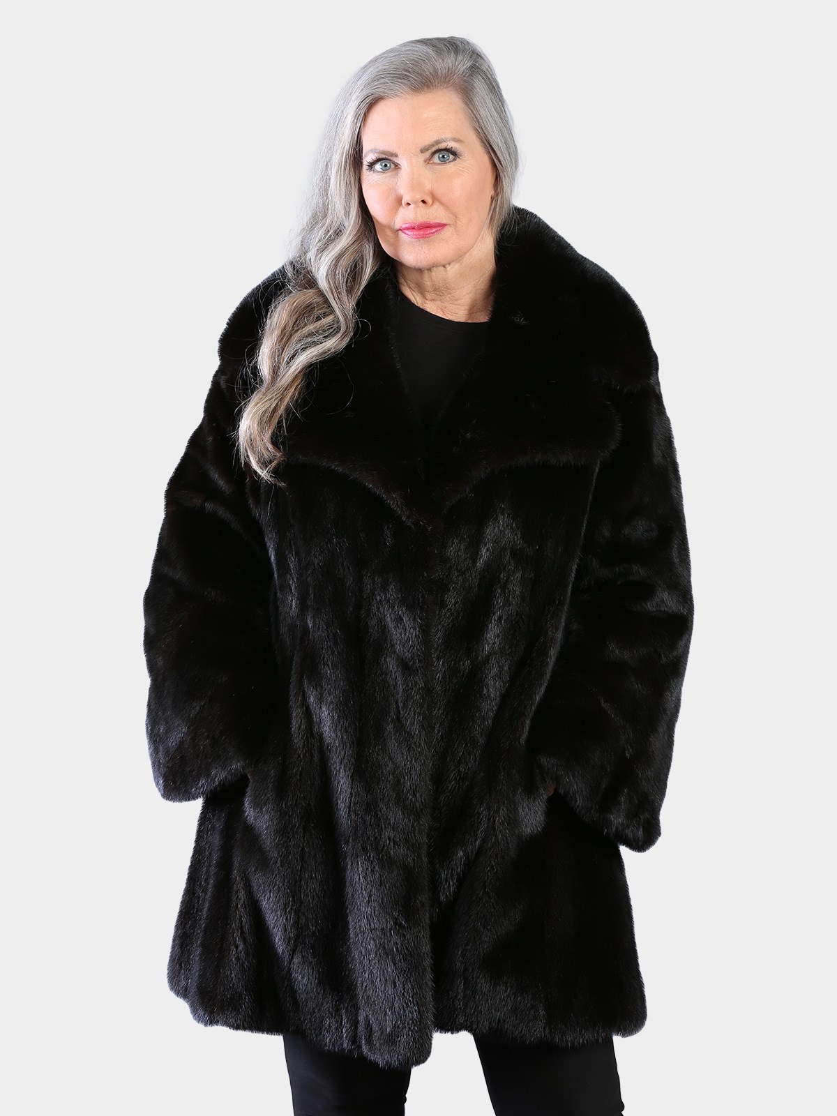 Woman's Vintage Ranch Female Mink Fur Stroller with Blackglama Skins