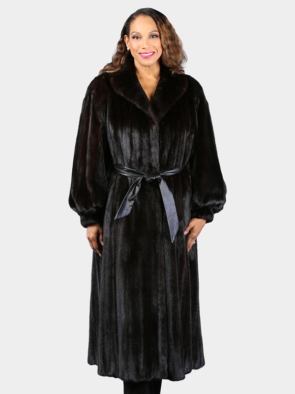 Woman's Natural Deepest Mahogany Female Mink Fur Coat