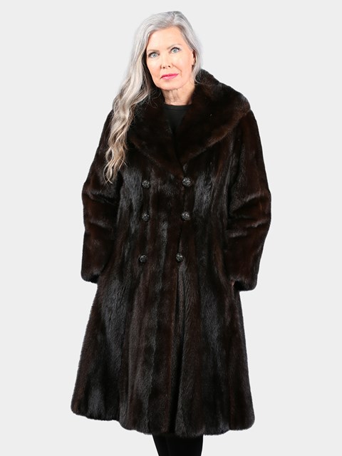 Woman's Vintage Petite Deep Mahogany Mink Fur Coat
