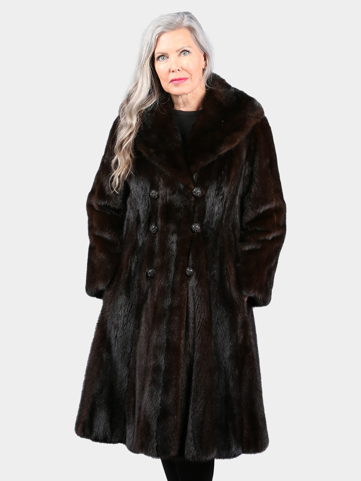 Woman's Vintage Petite Deep Mahogany Mink Fur Coat
