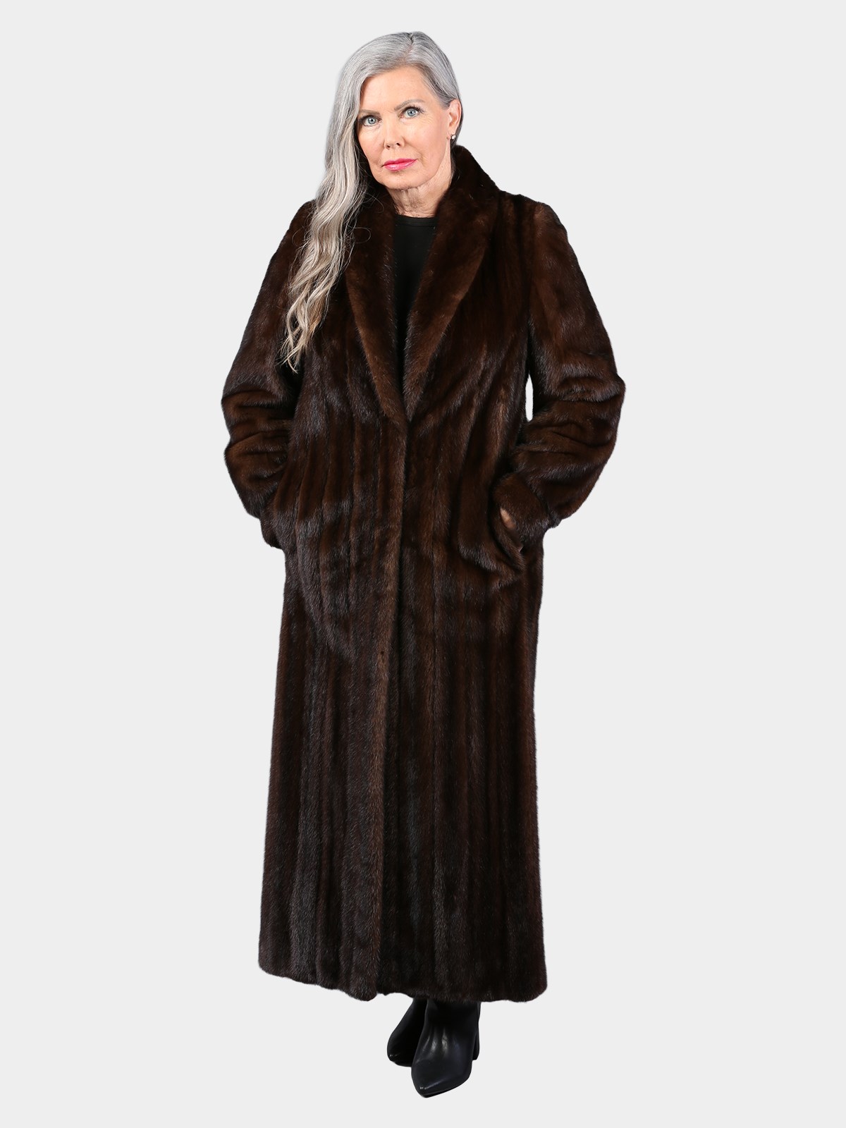 Woman's Natural Mahogany Female Mink Fur Coat