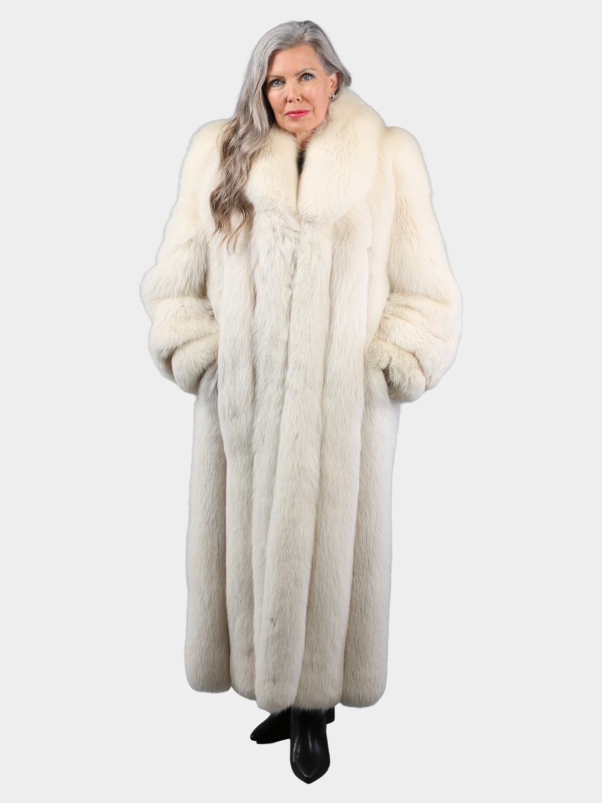 Woman's Natural Shadow Fox Fur Coat