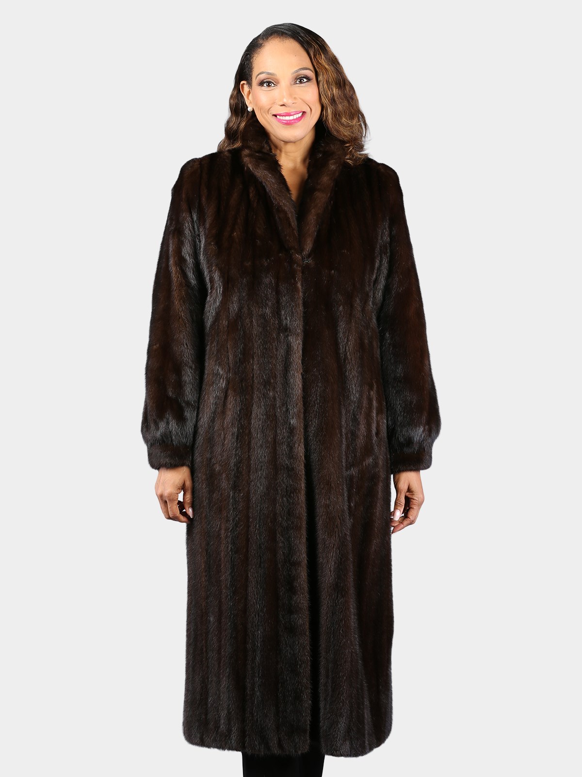 Woman's Natural Mahogany Female Mink Fur Coat