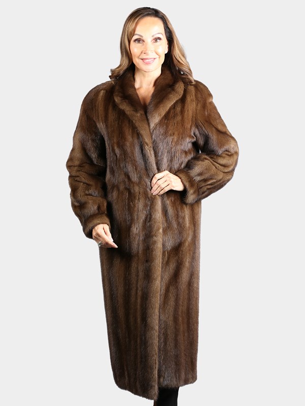 Woman's Natural Mahogany Mink Fur Coat