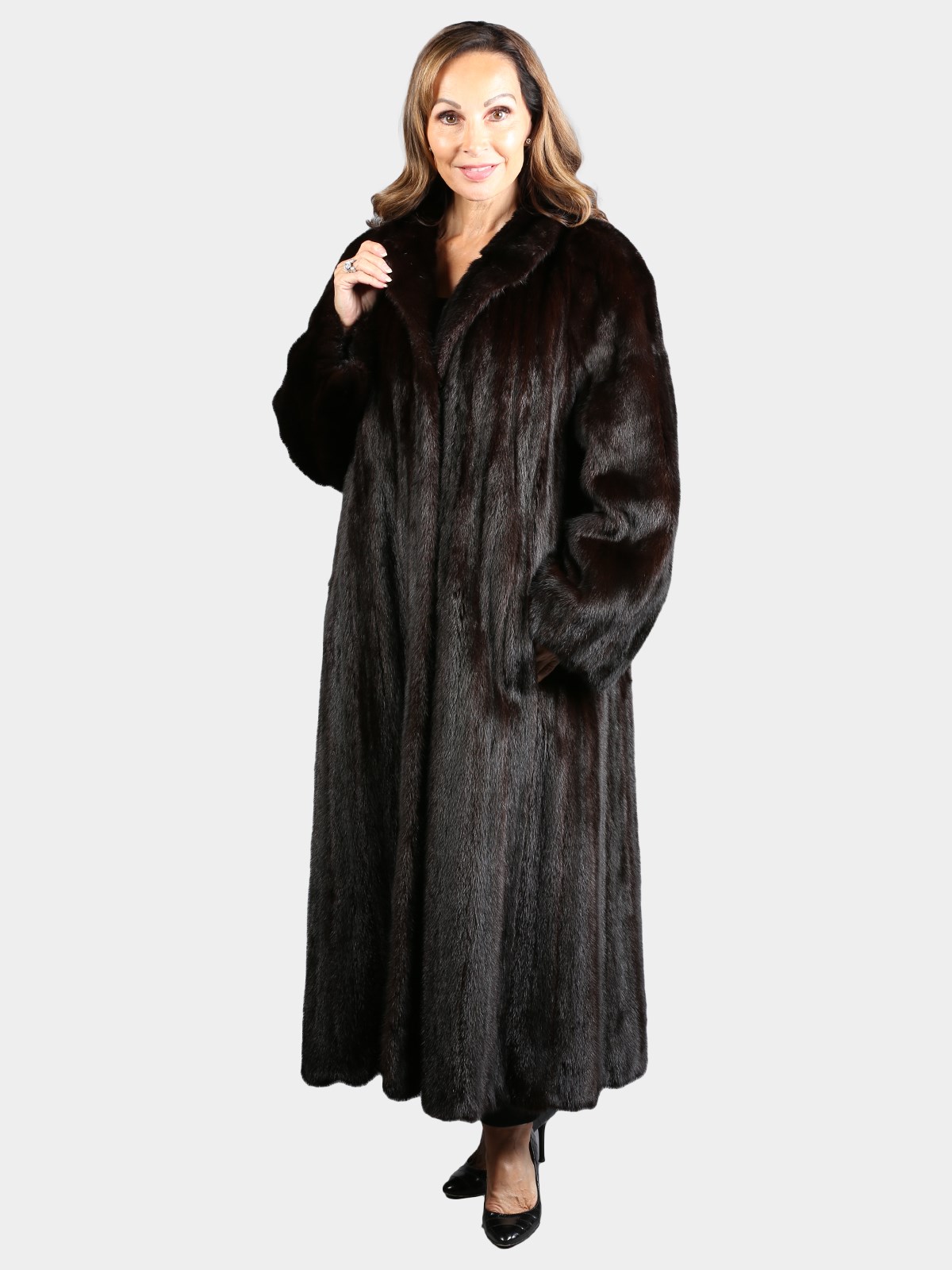 Woman's Natural Deepest Mahogany Female Mink Coat