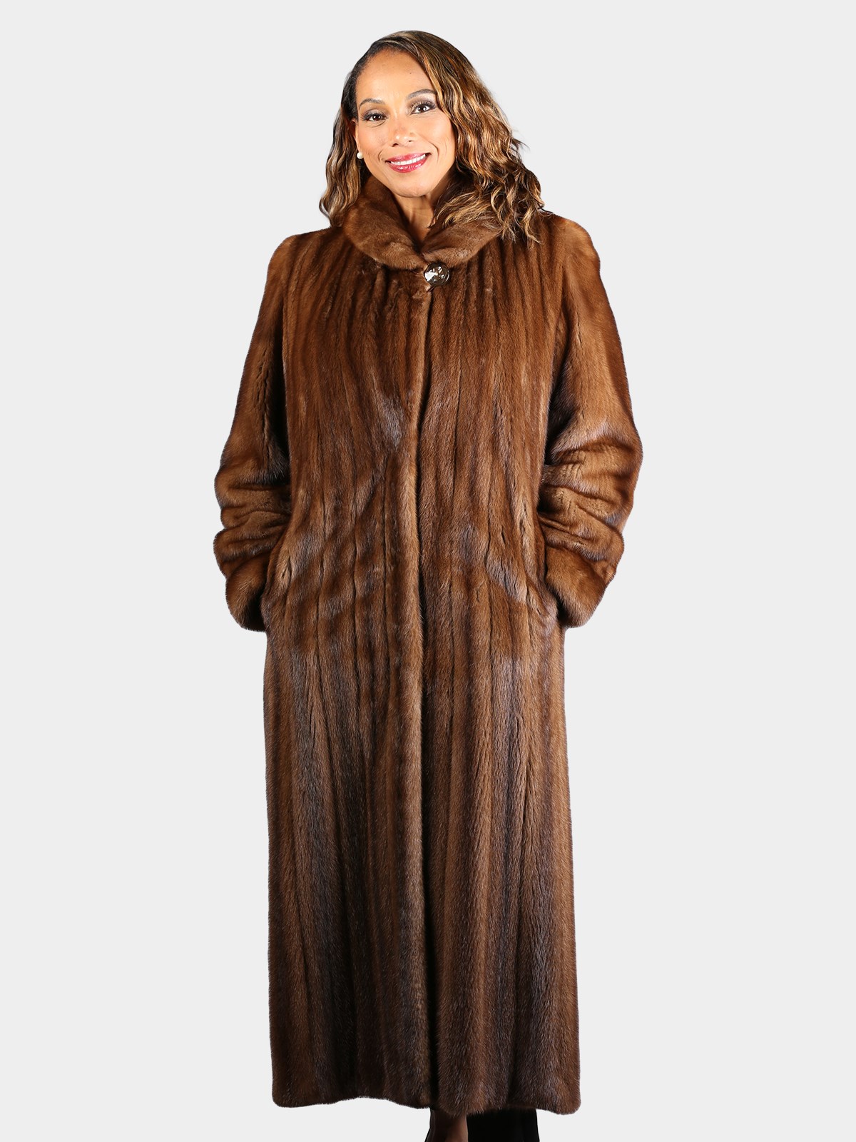 Woman's Natural Scanglow Female Mink Fur Coat