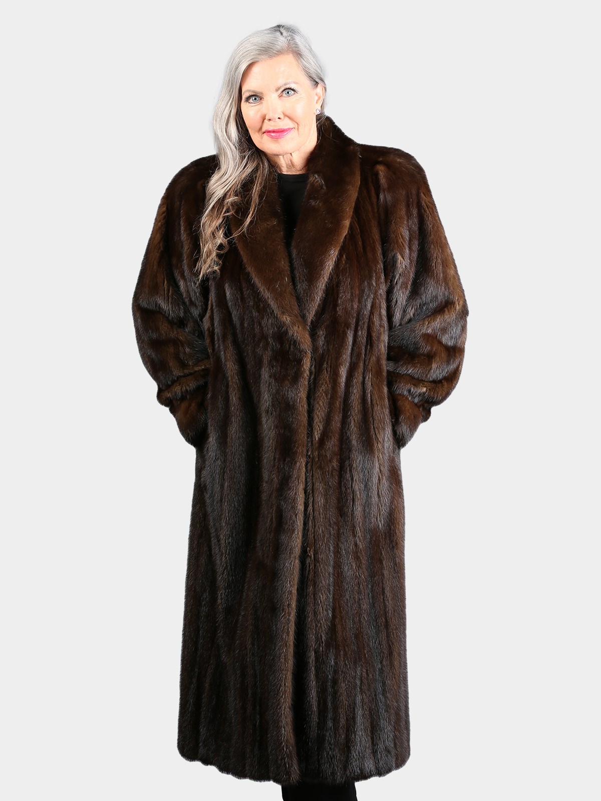 Woman's Natural Mahogany Female Mink Fur Coat