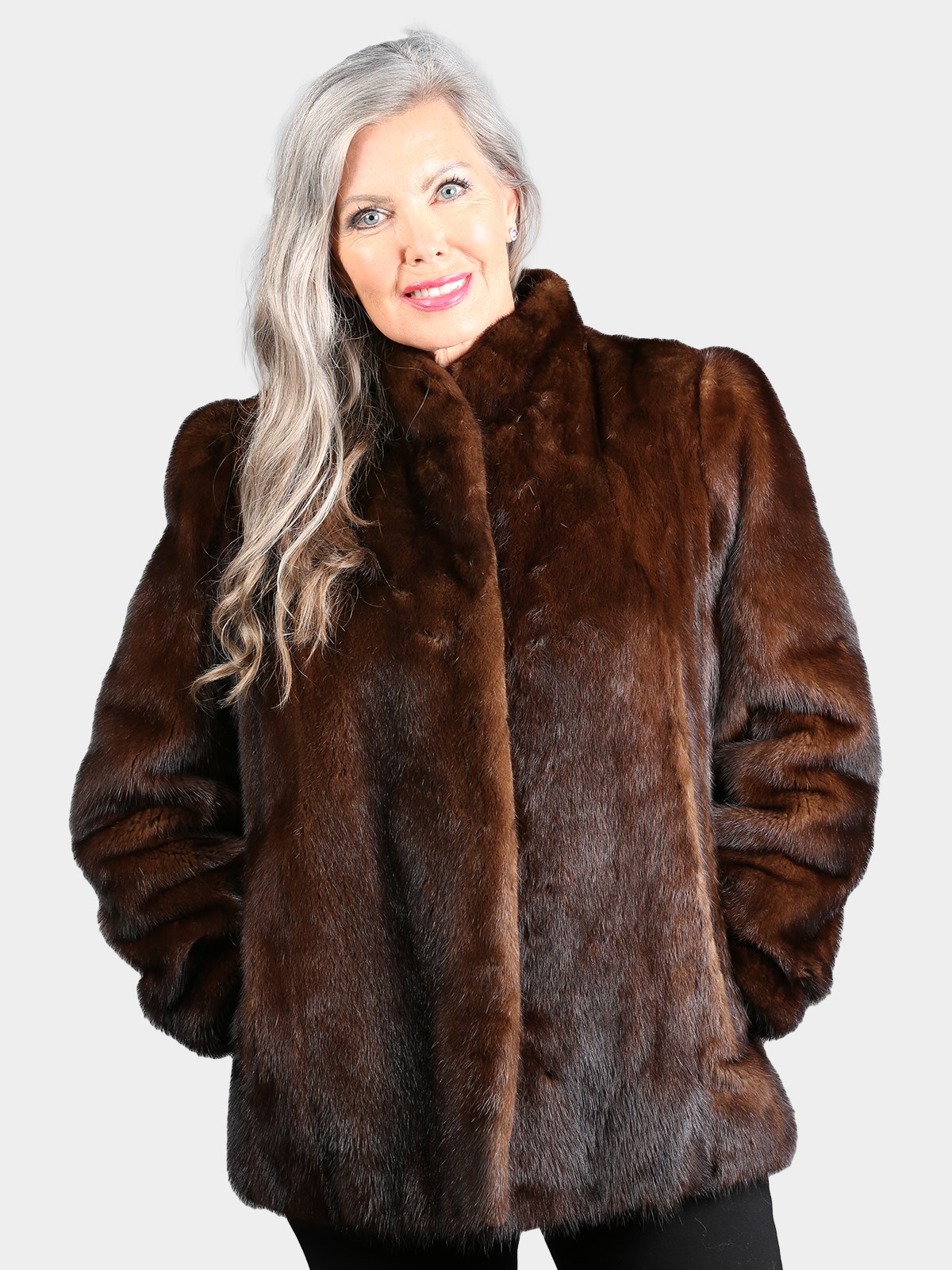 Woman's Natural Mahogany Mink Fur Jacket