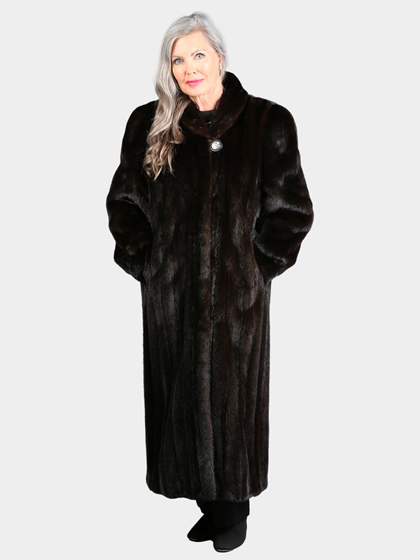 Woman's Natural Deep Mahogany Mink Fur Coat