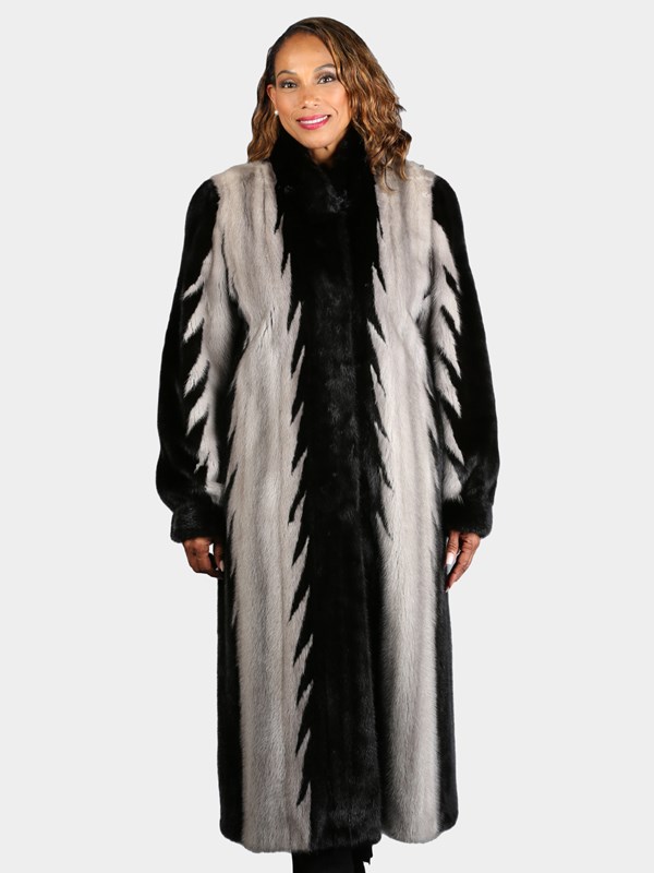 Woman's Natural Ranch and Blue Iris Mink Fur Coat