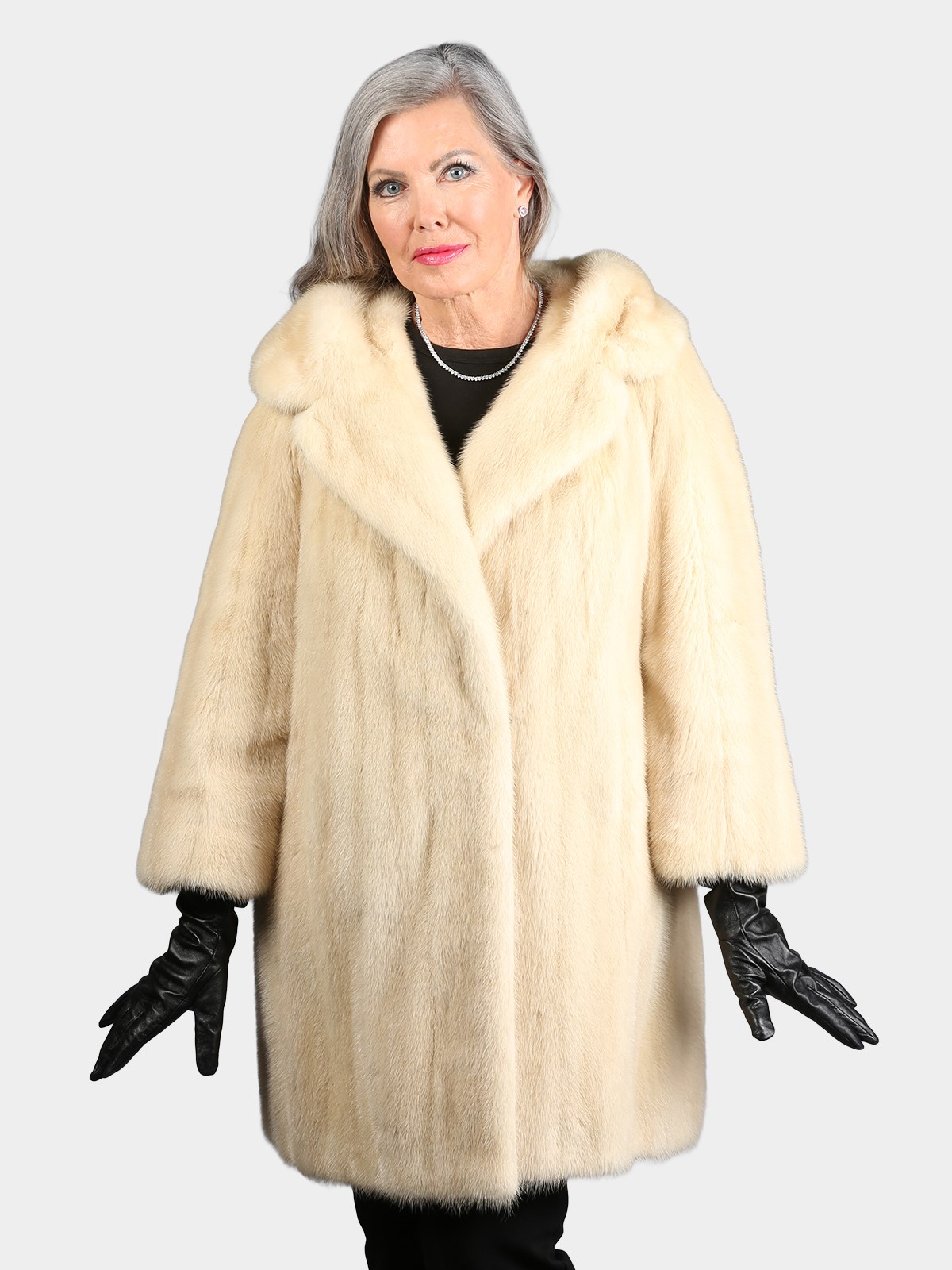 Woman's Vintage Natural Tourmaline Female Mink Fur Stroller