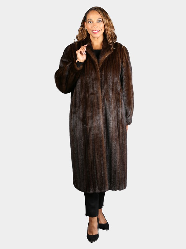 Woman's Natural Mahogany Female Mink Fur Coat