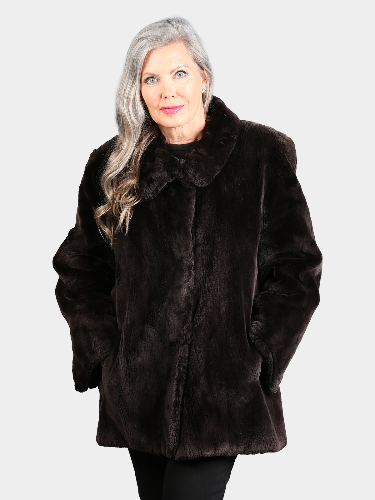 Woman's Dyed Matara Sheared Beaver Fur Jacket