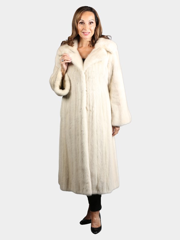Woman's Petite Natural Azurene Female Mink Fur Coat