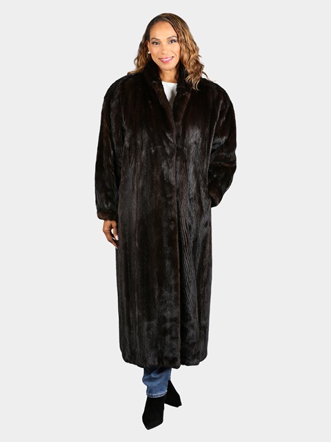 Woman's Natural Deepest Mahogany Mink Fur Coat