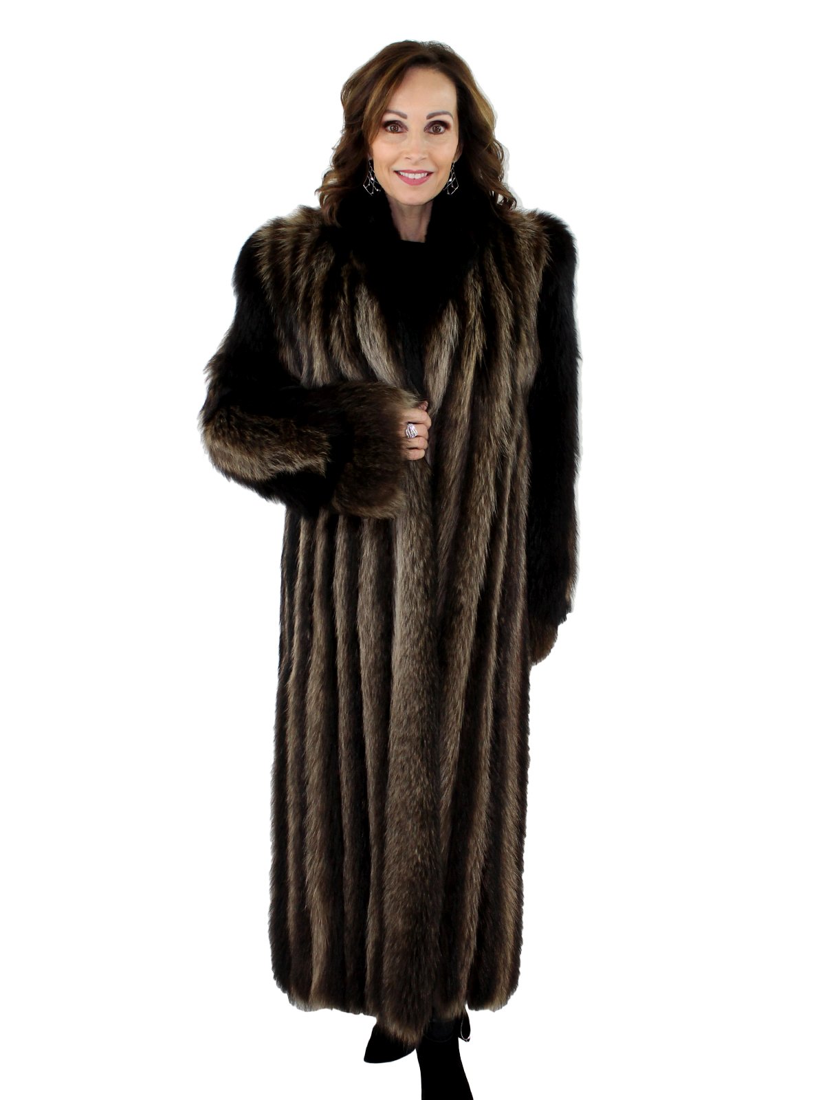black fox fur collar