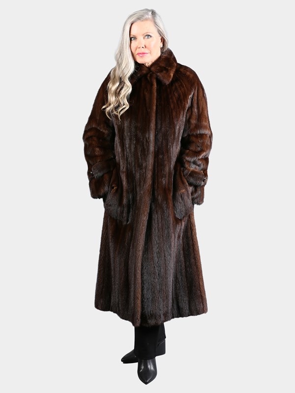 Woman's Mahogany  Female Mink Fur Coat