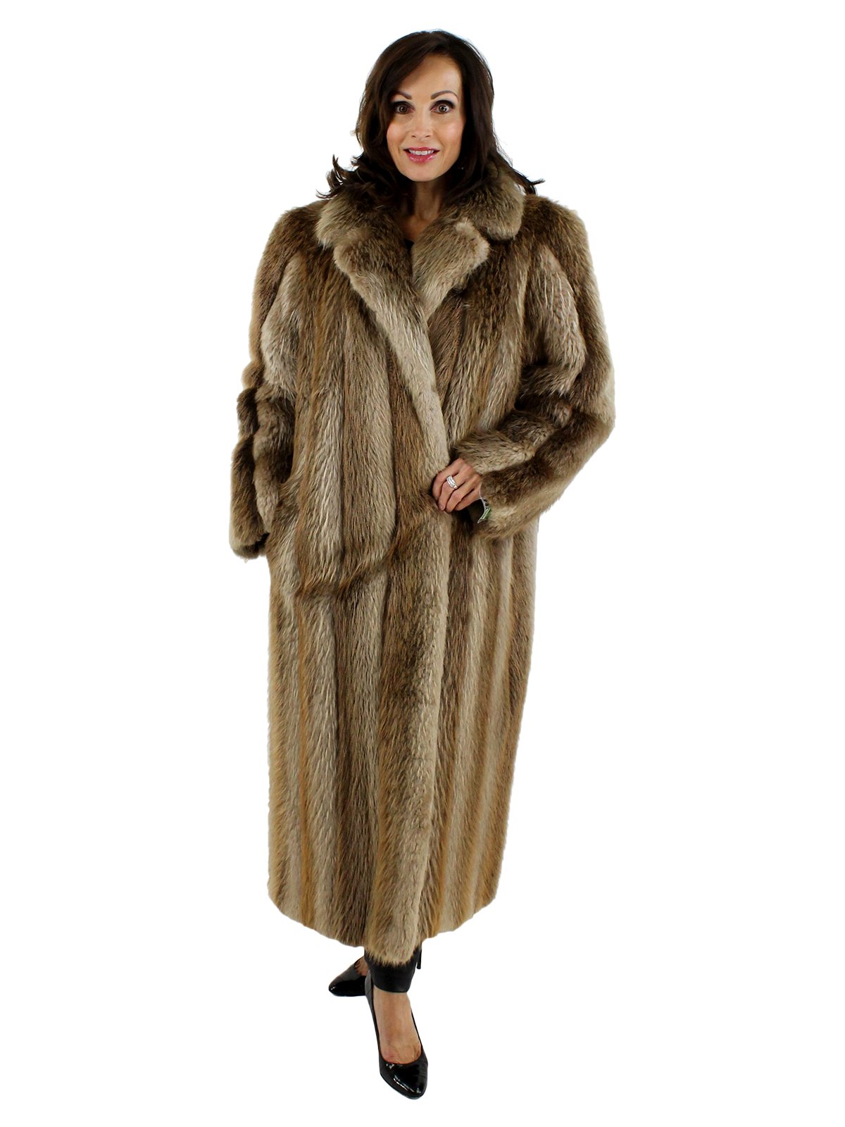 Blond Long Hair Beaver Fur Coat - Women's Large | Estate Furs