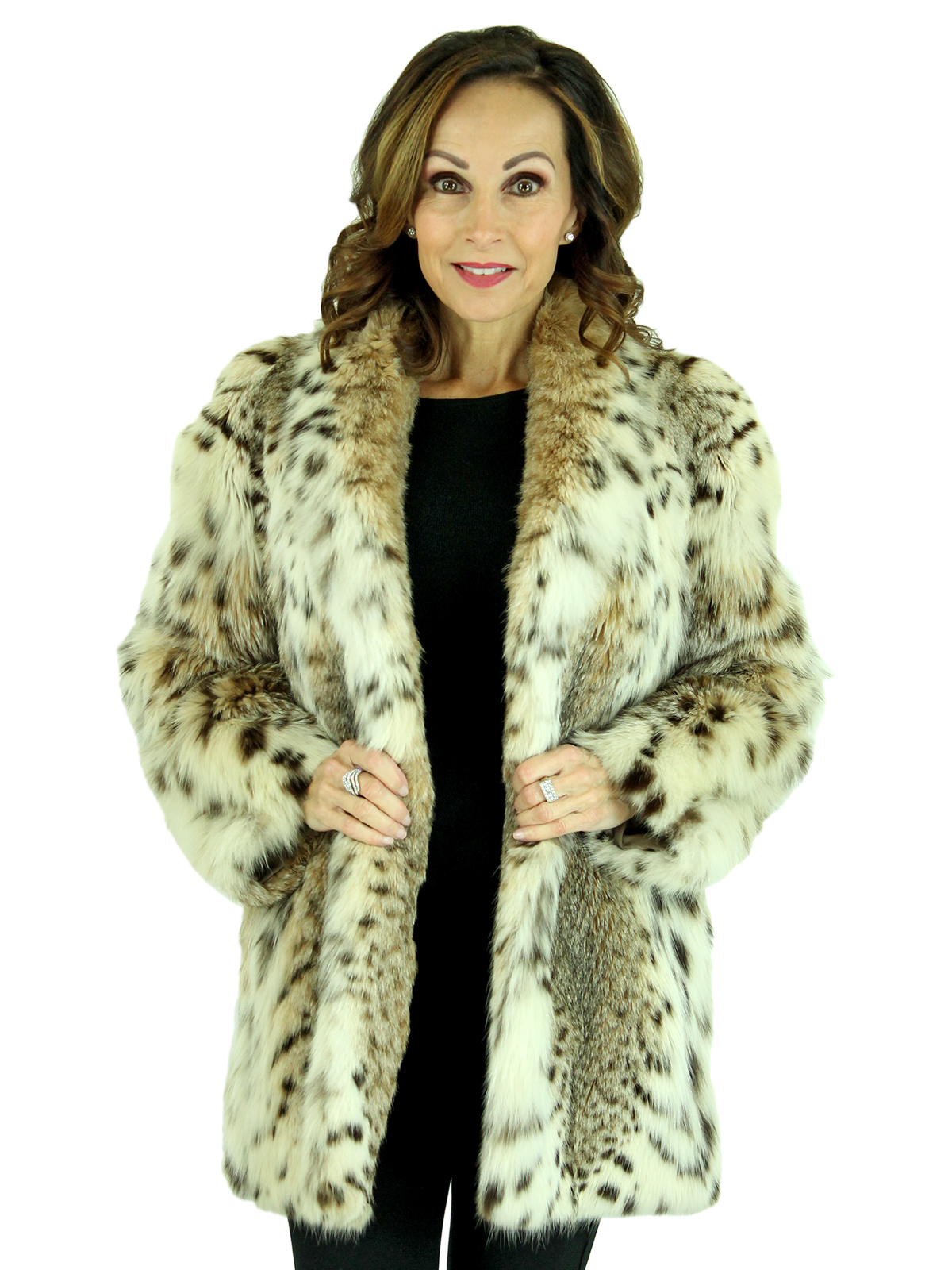 Natural Cat Lynx Fur Jacket - Women's Fur Jacket - XS| Estate Furs