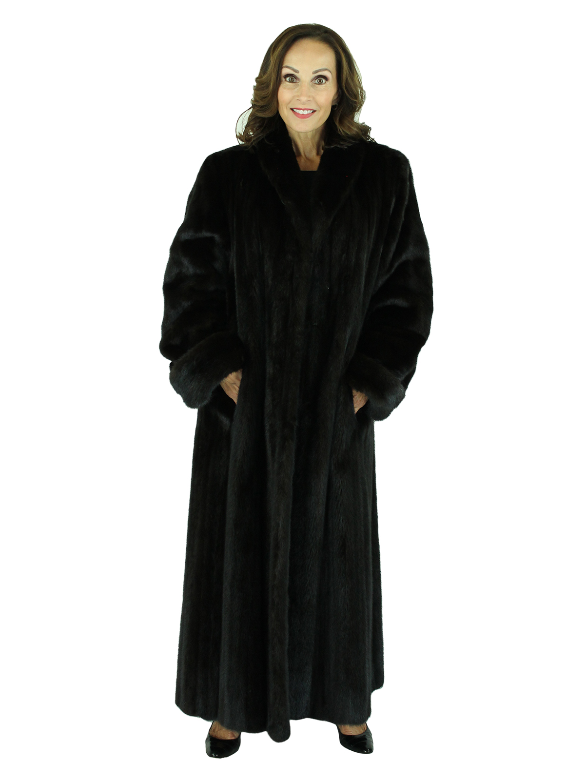 Black Diamond Ranch Female Mink Fur Coat - Women's Fur Coat - Medium