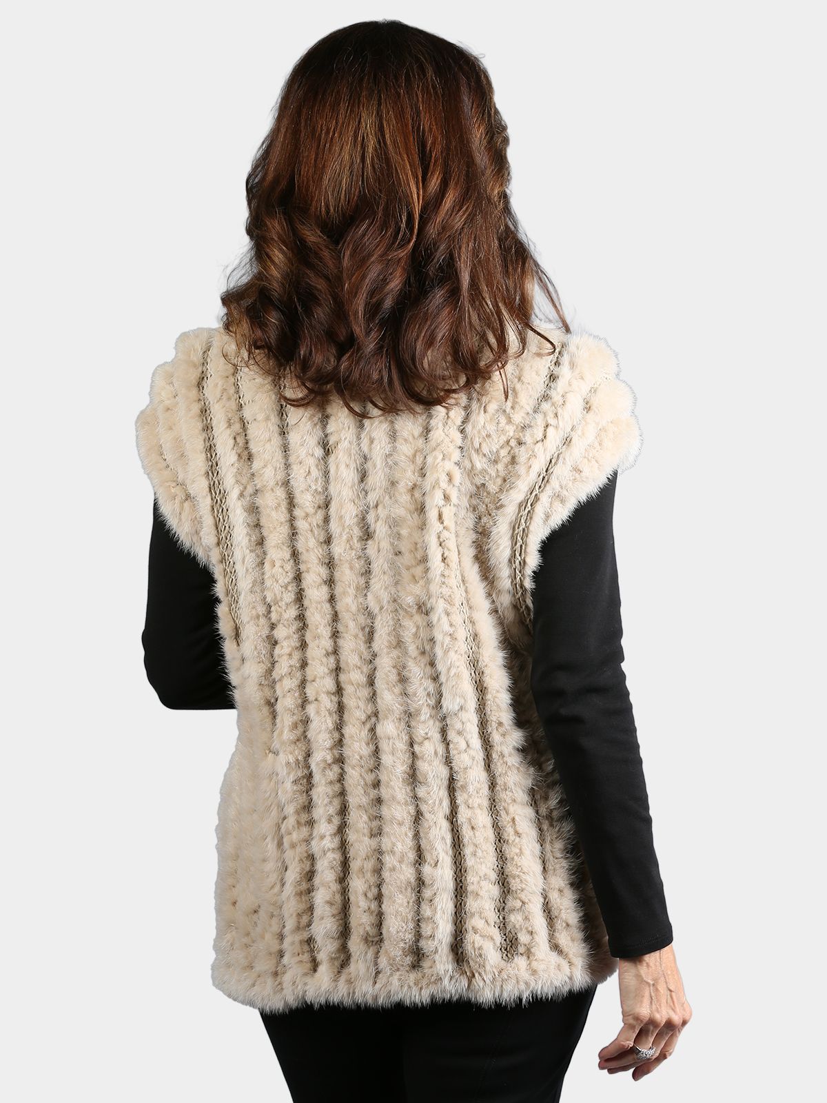 Woman's Tourmaline Knit Mink Fur Vest
