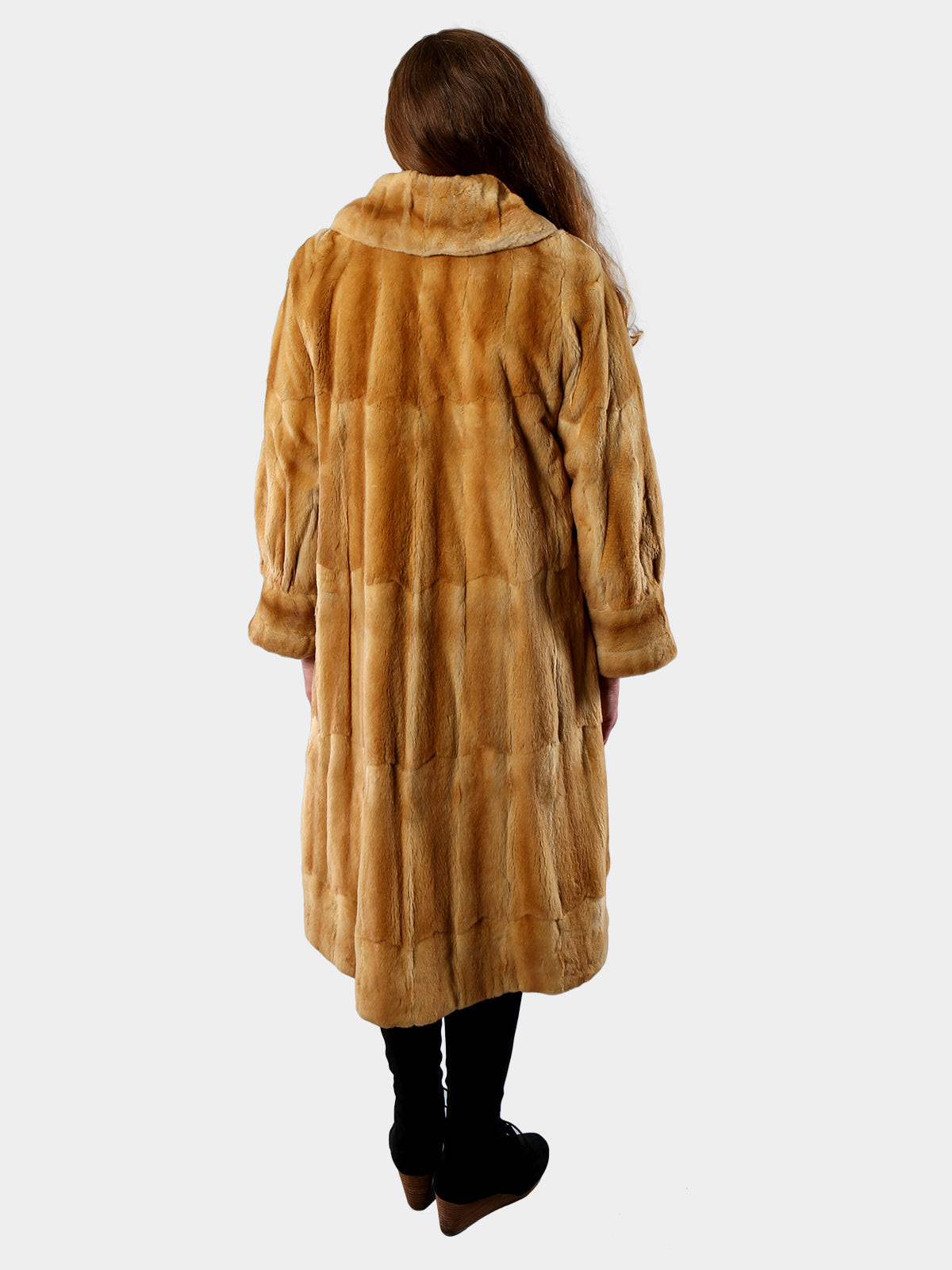 Woman's Sheared Golden Kolinski Fur Coat