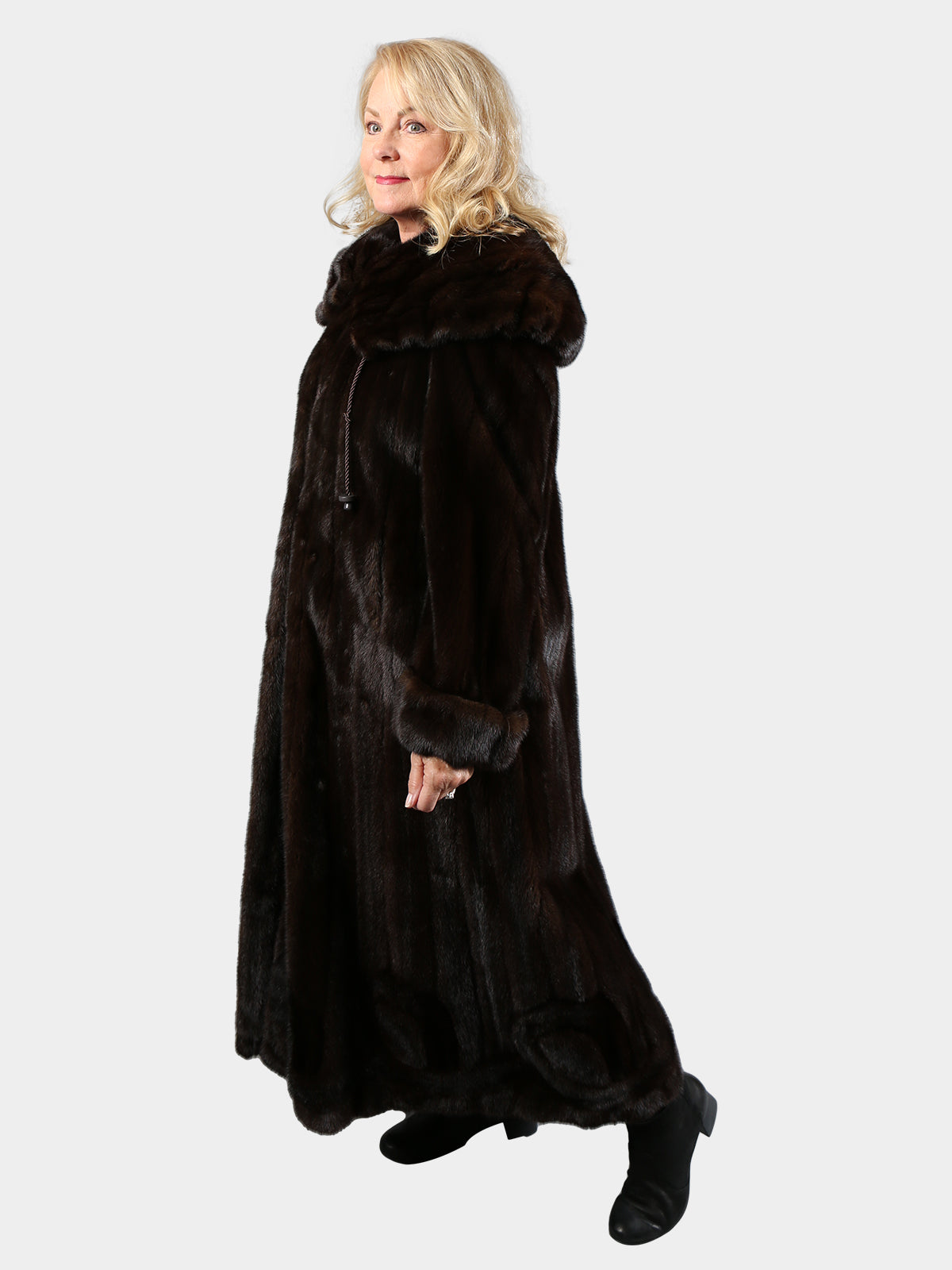 Woman's Mahogany Female Mink Fur Coat