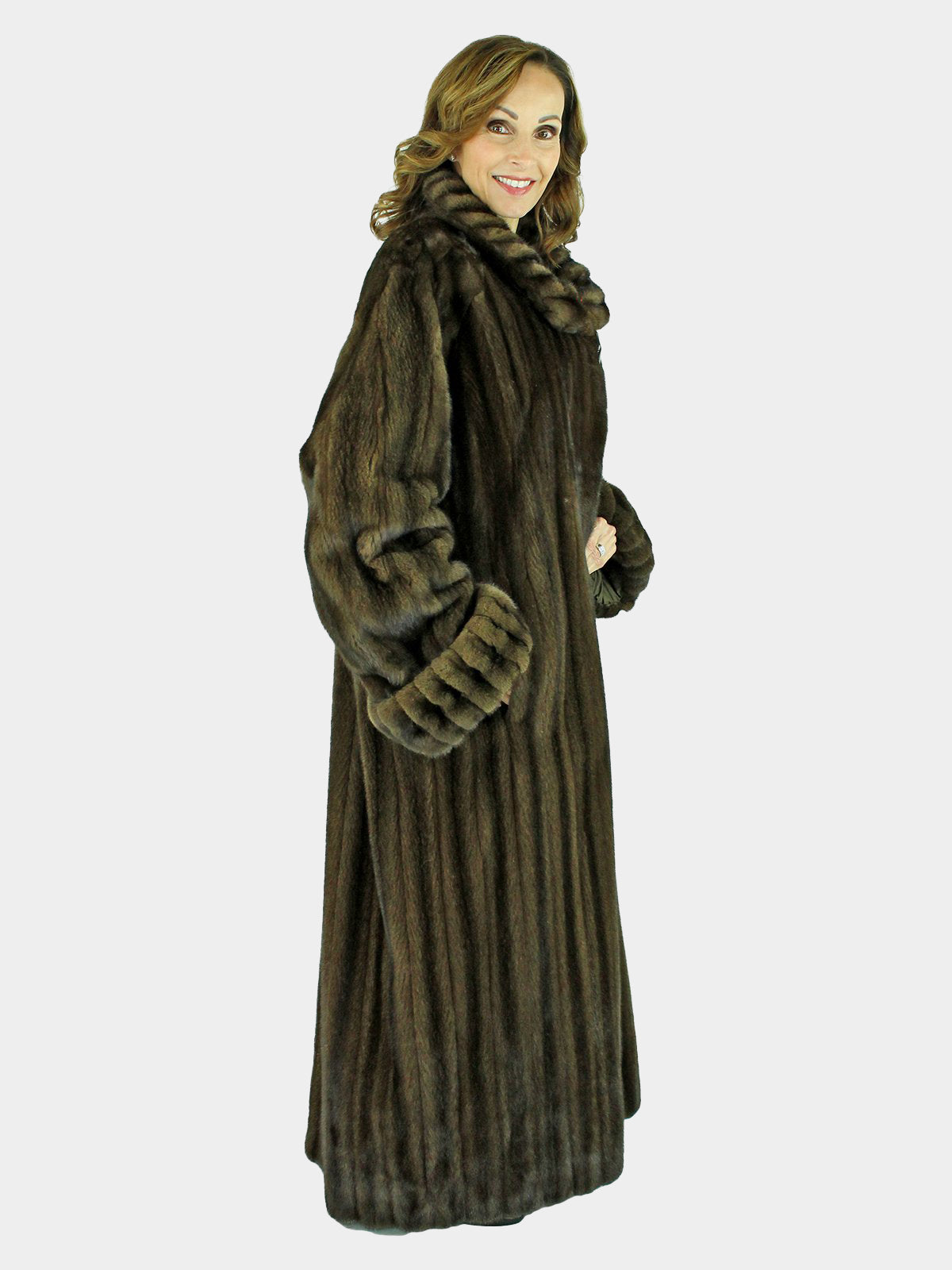 Scaasis Woman's Mahogany Female Mink Fur Coat