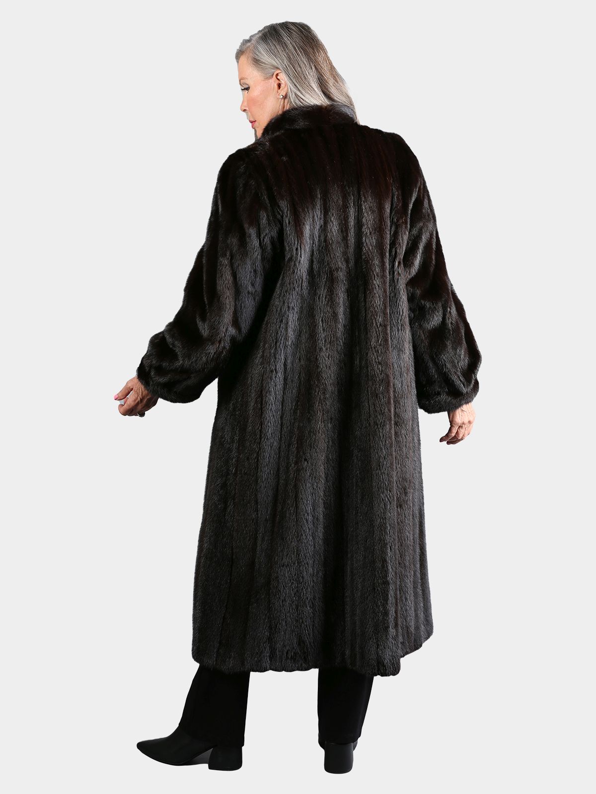 Woman's Deep Mahogany Female Mink Fur Coat