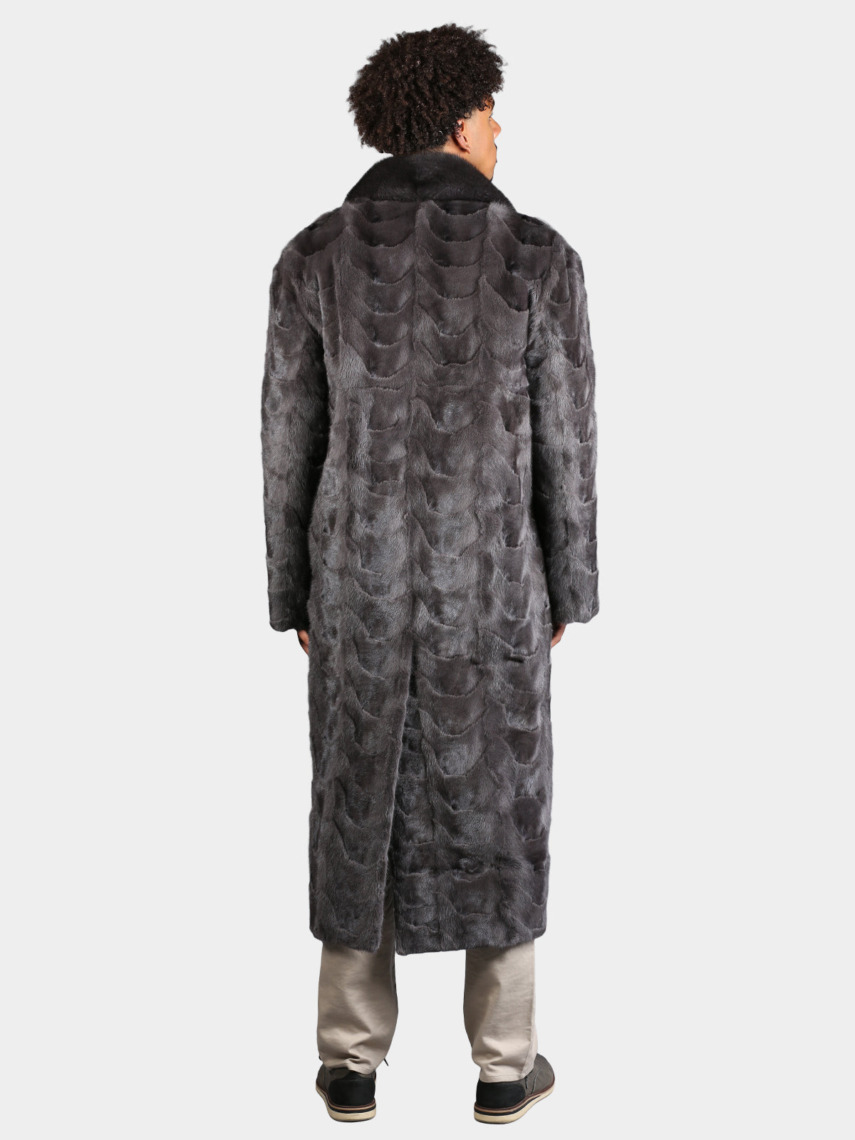 Man's Natural Blue Iris Sculptured Mink Coat