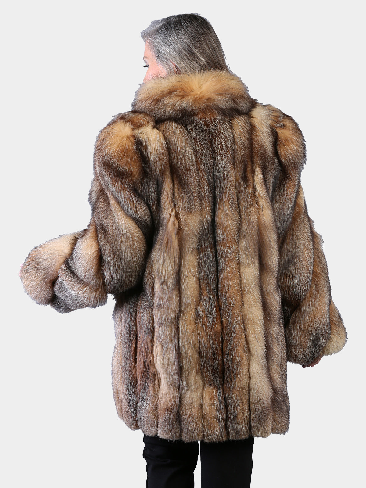 Woman's Natural Crystal Fox Fur Stroller
