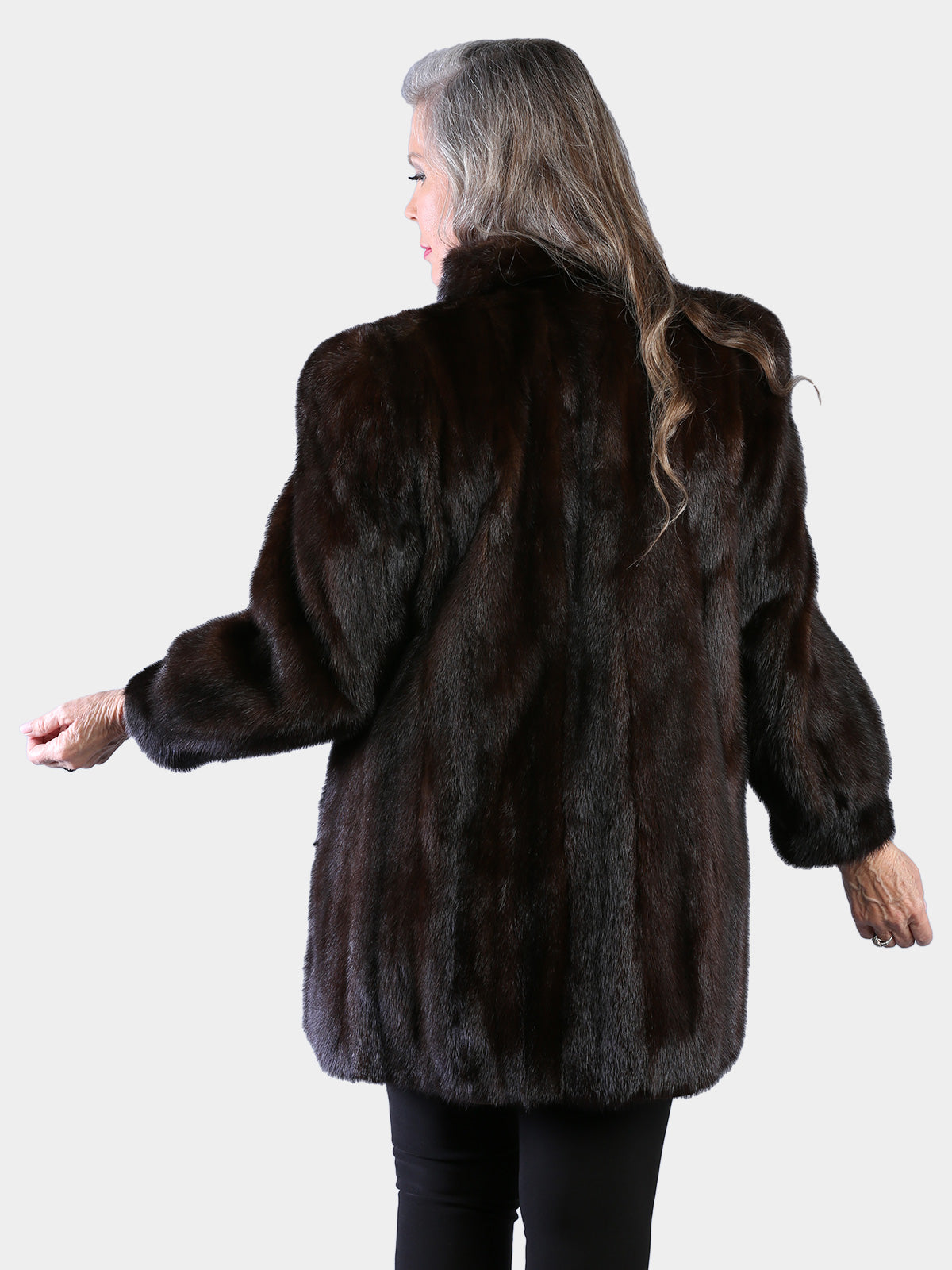 Woman's Natural Dark Mahogany Female Mink Fur Stroller